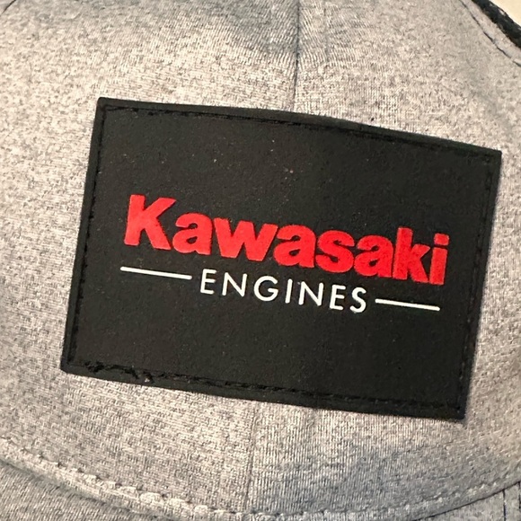 Brand New. Never Worn Kawasaki Engines Trucker Style Hat. Grey And Black. Rubber - Picture 5 of 7